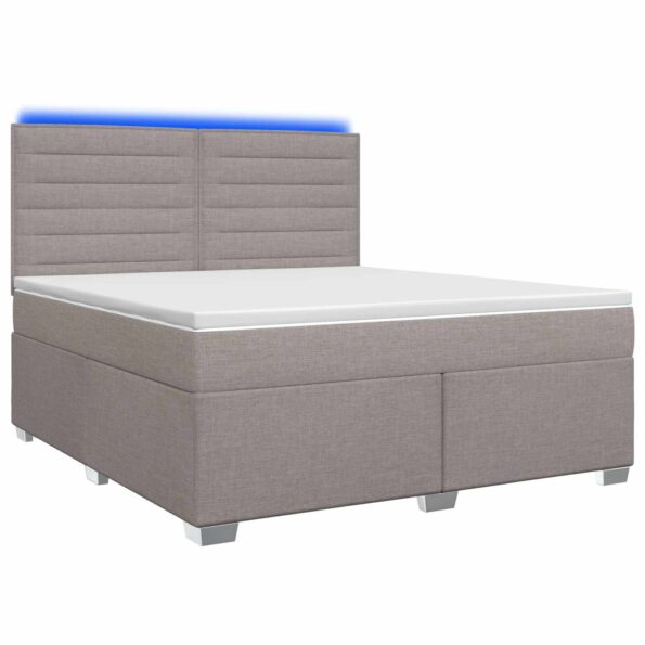 vidaXL Posteľ boxspring s matracom Sivohnedá 180 x 200 cm Látka – Obrázok 2