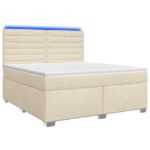 vidaXL Posteľ boxspring s matracom Krémová 180 x 200 cm Látka – Obrázok 2