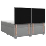 vidaXL Posteľ boxspring s matracom Svetlosivá 200 x 200 cm Látka – Obrázok 7