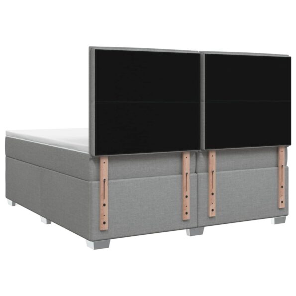 vidaXL Posteľ boxspring s matracom Svetlosivá 200 x 200 cm Látka – Obrázok 7