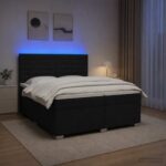 vidaXL Posteľ boxspring s matracom Čierna 200 x 200 cm Látka – Obrázok 13