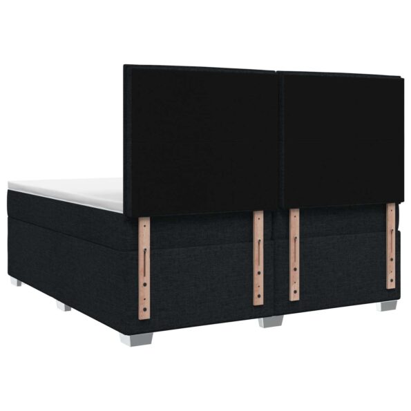 vidaXL Posteľ boxspring s matracom Čierna 200 x 200 cm Látka – Obrázok 7
