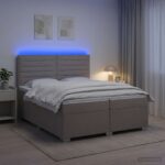 vidaXL Posteľ boxspring s matracom Sivohnedá 200 x 200 cm Látka
