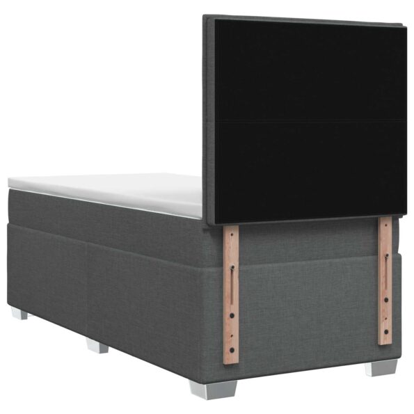 vidaXL Posteľ s boxspringom a matracom a LED Tmavosivá 90 x 190 cm – Obrázok 7
