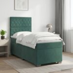 vidaXL Posteľ boxspring s matracom Tmavozelená 80 x 200 cm Zamat