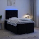vidaXL Posteľ boxspring s matracom Čierna 120 x 200 cm Zamat
