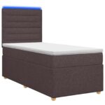 vidaXL Posteľ boxspring s matracom Tmavohnedá 80 x 200 cm Látka – Obrázok 2