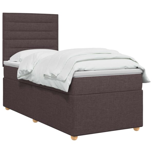 vidaXL Posteľ boxspring s matracom Tmavohnedá 80 x 200 cm Látka – Obrázok 3