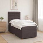 vidaXL Posteľ boxspring s matracom Tmavohnedá 80 x 200 cm Látka – Obrázok 4