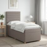 vidaXL Posteľ boxspring s matracom Sivohnedá 80 x 200 cm Látka