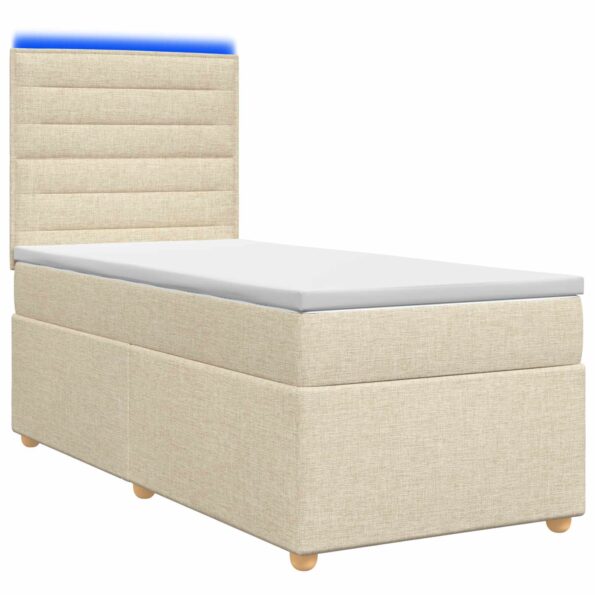 vidaXL Posteľ boxspring s matracom Krémová 80 x 200 cm Látka – Obrázok 2