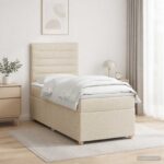 vidaXL Posteľ boxspring s matracom Krémová 80 x 200 cm Látka – Obrázok 4