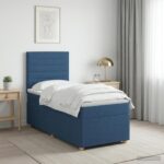 vidaXL Posteľ boxspring s matracom Modrá 80 x 200 cm Látka – Obrázok 12