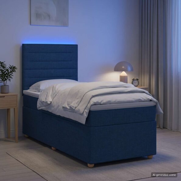 vidaXL Posteľ boxspring s matracom Modrá 80 x 200 cm Látka – Obrázok 13