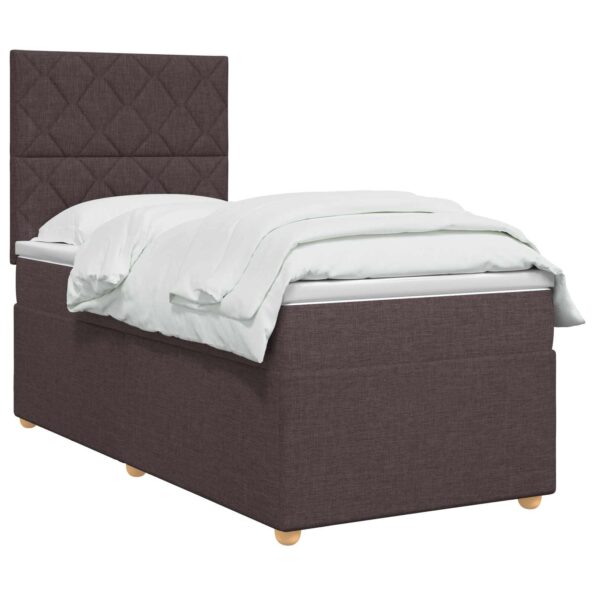 vidaXL Posteľ boxspring s matracom Tmavohnedá 80 x 200 cm Látka – Obrázok 3