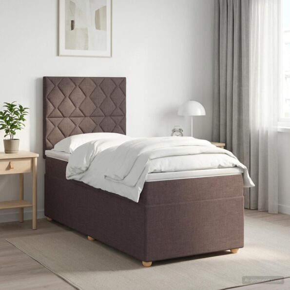 vidaXL Posteľ boxspring s matracom Tmavohnedá 80 x 200 cm Látka – Obrázok 4