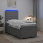 vidaXL Posteľ boxspring s matracom Svetlosivá 90 x 190 cm Látka – Obrázok 4