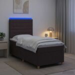 vidaXL Posteľ boxspring s matracom Tmavohnedá 90 x 190 cm Látka