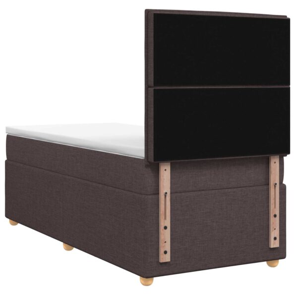 vidaXL Posteľ boxspring s matracom Tmavohnedá 90 x 190 cm Látka – Obrázok 7