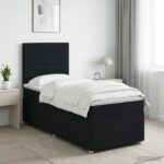 vidaXL Posteľ boxspring s matracom Čierna 100 x 200 cm Látka – Obrázok 12