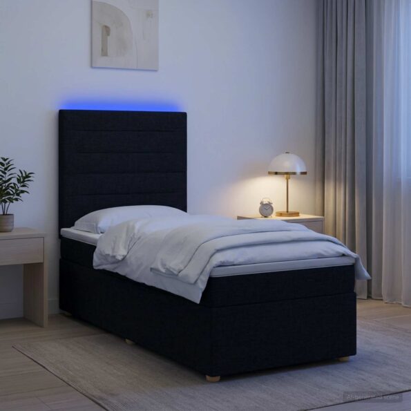 vidaXL Posteľ boxspring s matracom Čierna 100 x 200 cm Látka – Obrázok 13