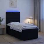 vidaXL Posteľ boxspring s matracom Čierna 100 x 200 cm Látka – Obrázok 4