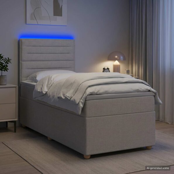 vidaXL Posteľ boxspring s matracom Sivohnedá 100 x 200 cm Látka – Obrázok 4