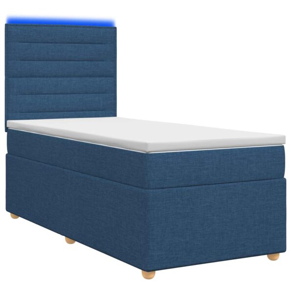 vidaXL Posteľ boxspring s matracom Modrá 100 x 200 cm Látka – Obrázok 2