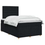vidaXL Posteľ boxspring s matracom Čierna 120 x 190 cm Látka – Obrázok 2