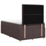 vidaXL Posteľ boxspring s matracom Tmavohnedá 120 x 190 cm Látka – Obrázok 7