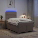 vidaXL Posteľ boxspring s matracom Sivohnedá 120 x 190 cm Látka – Obrázok 4