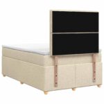 vidaXL Posteľ boxspring s matracom Krémová 120 x 190 cm Látka – Obrázok 7