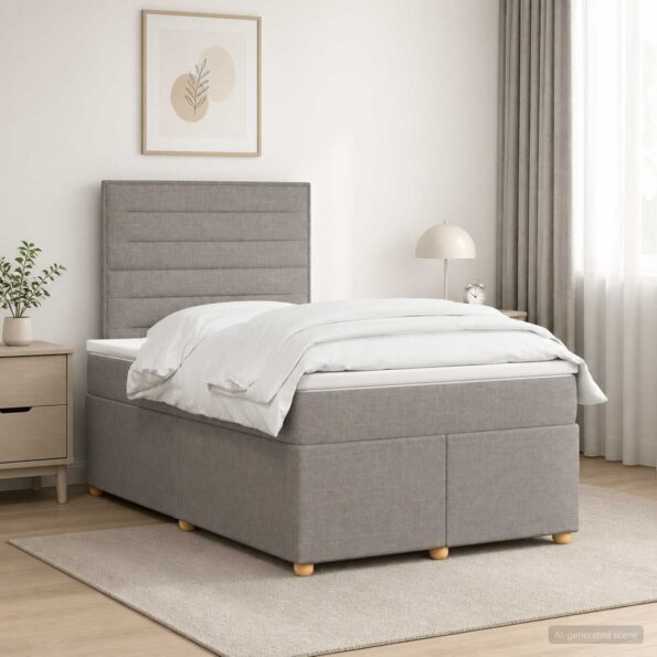 vidaXL Posteľ boxspring s matracom Sivohnedá 120 x 200 cm Látka – Obrázok 12