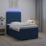 vidaXL Posteľ boxspring s matracom Modrá 120 x 200 cm Látka