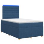 vidaXL Posteľ boxspring s matracom Modrá 120 x 200 cm Látka – Obrázok 2