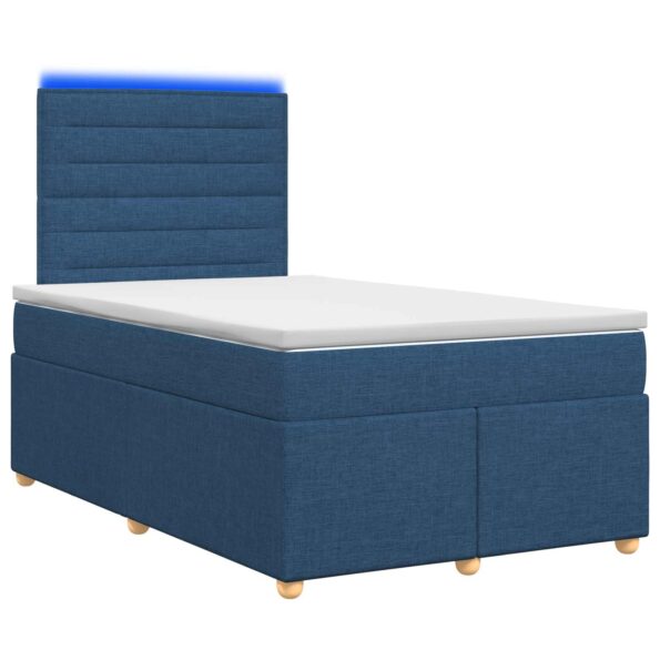 vidaXL Posteľ boxspring s matracom Modrá 120 x 200 cm Látka – Obrázok 2