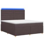 vidaXL Posteľ boxspring s matracom Tmavohnedá 140 x 200 cm Látka – Obrázok 2
