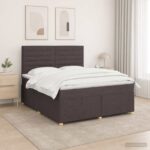 vidaXL Posteľ boxspring s matracom Tmavohnedá 160 x 200 cm Látka