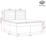 vidaXL Posteľ boxspring s matracom Tmavohnedá 160 x 200 cm Látka – Obrázok 13