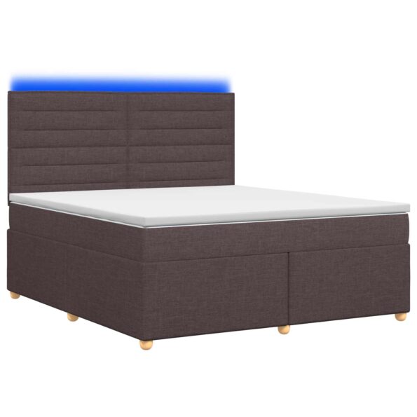 vidaXL Posteľ boxspring s matracom Tmavohnedá 160 x 200 cm Látka – Obrázok 2