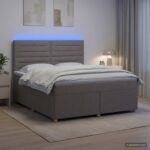 vidaXL Posteľ boxspring s matracom Sivohnedá 160 x 200 cm Látka – Obrázok 4