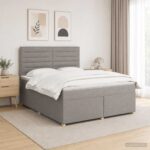 vidaXL Posteľ boxspring s matracom Sivohnedá 160 x 200 cm Látka – Obrázok 5