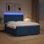 vidaXL Posteľ boxspring s matracom Modrá 160 x 200 cm Látka