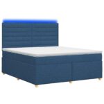 vidaXL Posteľ boxspring s matracom Modrá 160 x 200 cm Látka – Obrázok 2