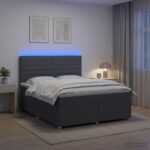 vidaXL Posteľ boxspring s matracom Tmavosivá 180 x 200 cm Látka – Obrázok 13
