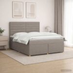 vidaXL Posteľ boxspring s matracom Sivohnedá 180 x 200 cm Látka