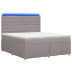 vidaXL Posteľ boxspring s matracom Sivohnedá 180 x 200 cm Látka – Obrázok 2
