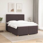 vidaXL Posteľ boxspring s matracom Tmavohnedá 200 x 200 cm Látka