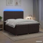 vidaXL Posteľ boxspring s matracom Tmavohnedá 200 x 200 cm Látka – Obrázok 4