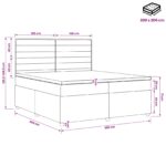 vidaXL Posteľ boxspring s matracom Sivohnedá 200 x 200 cm Látka – Obrázok 11